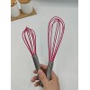 Whisk Mini Silicone Whisks Upgraded 2 Piece Stainless Steel & Silicone Non-Stick Coated Whisk Balloon Whisks 10''+8'' Rose Red