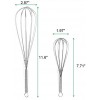 Whisks for Cooking Set of 2 Stainless Steel Wisker for Baking Blending Rust-Proof Balloon Wire Whisker Egg Whisk Hand Mixers （11.6 inches and 7.7 inches）