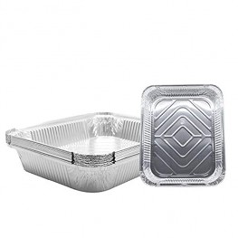 10 Pack 9 x 13 Aluminum Foil Pans Disposable Steam Table Grill Drip Deep Trays Meal Cooking Baking Roasting Broiling Heating Buffet Trays Tin Pans. Half Size- 12 1 2" x 10 1 4" x 2 1 2" inch