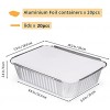 20 Pack Aluminum Pans with Lids 10.2''x7.5'' Tin Foil Pans Aluminum Trays Disposable Oblong Foil Roasting Pans Reusable Durable Prepping Heavy Duty Foil Food Containers for Cooking Heating Baking