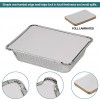 2.25 Lb Aluminum Foil Pans Disposable with Lids 50 Pack of 8.5x6.3” Foil Food Containers Tin Foil Pans Great for Takeout Cooking Baking Heating Storing Meal Prep