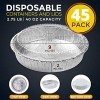 [45 Pack] 9 Inch Round Disposable Aluminum Containers with Lids 40 oz Foil Containers with Clear Plastic Dome Lids Ideal for Food Takeaways and as Baking Pans for Pies Cake Cookie and Cheesecake