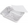 50-Pack Heavy Duty Disposable Aluminum Oblong Foil Pans with Lid Covers | 100% Recyclable Tin Food Storage Tray | Extra-Sturdy Containers for Cooking Baking Meal Prep Takeout 8.4 x 5.9 2.25lb