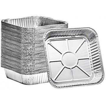8 Square Disposable Aluminum Cake Pans Foil Pans perfect for baking cakes roasting homemade breads | 8 x 8 x 2 in 20 count