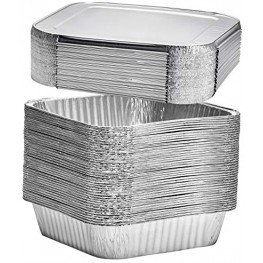 8" Square Disposable Aluminum Cake Pans Foil Pans perfect for baking cakes roasting homemade breads | 8 x 8 x 2 in with Flat Lids 20 count