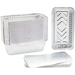 Aluminum Loaf Pans with Lids 8.5 x 4.5 50 Pack Disposable Foil Tins for Baking 2 Lb Bread