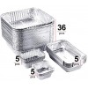 Aluminum Pans IMAGE 51 Packs Aluminum Pans Disposable Heavy-Duty Tin Foil Pans 8 8 Inches 36pcs Foil Half Size Deep Steam Table Pan Great for Cooking Baking Storing and Heating
