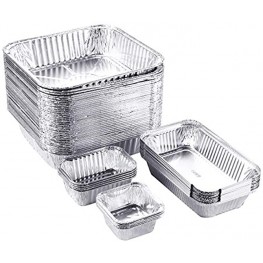Aluminum Pans IMAGE 51 Packs Aluminum Pans Disposable Heavy-Duty Tin Foil Pans 8 8 Inches 36pcs Foil Half Size Deep Steam Table Pan Great for Cooking Baking Storing and Heating