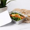Aluminum Pans Take Out Containers with Lids 50 Pack 2 Lb Disposable Aluminum Foil Oblong Pans with Cardboard Covers To Go Food Storage Containers for Baking Meal Prep Takeout and Freezer