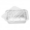 Brandon super Heavy Duty Disposable Aluminum Oblong Foil Pans Plastic Cover Recyclable Tin Food Storage Tray Safe Disposable Aluminum Material Suitable for Cooking 50PCS Thickened 8x 5.5