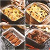 Hamnor Aluminum Pans Disposable 20 Pack 8.3 x 5.5 Inches Disposable Tin Foil Pans 1.2”Deep Steam Table Pans for Cooking,Storing Heating & Prepping Foodwith out lids