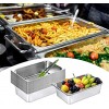 Hotel Pan,6pcs Stainless Steel Steam Table Pan and 1pc Scrub Sponge and barbecue clip,20x12x6in Deep Steam Table Pan