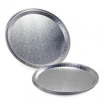 IDL Packaging 12 Flat Aluminum Foil Plate with Ornament Pack of 5 – Round Aluminum Foil Tray with Raised Sides – Disposable Caterware for Catering Party Servings Food Presentations