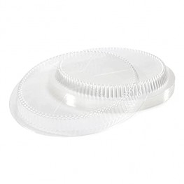 IDL Packaging 9" Round Dome Lid for Aluminum Foil Pan Pack of 25 – Clear Plastic Lid for 9" Aluminum Container – Disposable Aluminum Pans Cover for Takeout Serving Freezing