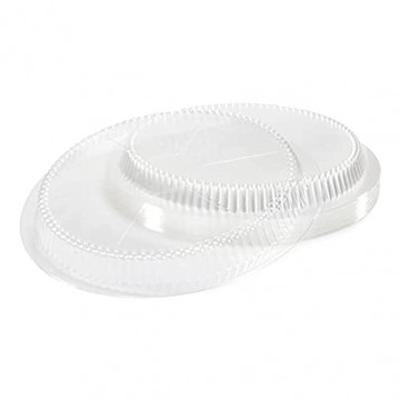IDL Packaging 9 Round Dome Lid for Aluminum Foil Pan Pack of 25 – Clear Plastic Lid for 9 Aluminum Container – Disposable Aluminum Pans Cover for Takeout Serving Freezing