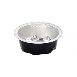 KitchenDance Colored Disposable Aluminum 2 Ounce Fluted Cups- Lid and Color Options- #A3 Black Without Lids 100