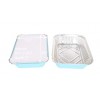 KitchenDance Disposable Colored Aluminum 3.75 Pound Take Out Pans. Color and Lid Options with Board Lids Blue 25