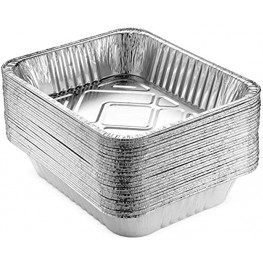 NYHI 9 x 13 ” Aluminum Foil Pans 30 Pack | Durable Disposable Grill Drip Grease Tray | Half-Size Deep Steam Pan and Oven Buffet Trays | Food Containers for Catering Baking Roasting | Made in USA