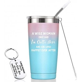 Retirement Gifts for Women 2021 Unique Coworker Leaving Gifts for Women Funny Going Away Gift for Coworker Friends Gag Retired Gifts for Teacher Her Female 20 Ounce Tumbler Glitter Pink Blue