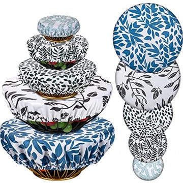 10 Pieces Reusable Bowl Covers Woven Elastic Food Storage Covers Fabric Reusable Food Covers Elastic Bowl Covers Reusable Cloth Bowl Covers for Kitchen Bowls Storage Container 4 to 12 Inch 5 Styles