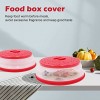 2 Pack Collapsible Microwave Splatter Cover Microwave Cover for food with Easy Grip Handle Strainers Basket Dishwasher-Safe BPA-Free Silicone and Plastic Non-Toxic Red