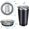 20oz Tumbler Replacement Lids Spill Proof Splash Resistant Lids Covers for 3.25in Cup Mouth Compatible with Classic Stainless Steel Tumblers YETI Rambler Atlin Beast Juro SUNWILL Cup 2 Pack