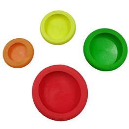 4 Sizes Silicone Fruit Cover Silicone Stretch Lids,Can Lid Covers Keep Food Fresh,Reusable Seal Food Preservation Lids for Vegetable Fruit Snack Can red,green,Orange,yellow