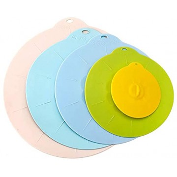 5 Pcs Heat Resistant Microwave Cover Various Sizes Silicone lids for Bowls Plate Pots Pans StoveTop Oven Fridge and Freezer Safe.