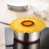 Charles Viancin Sunflower Lid Gift-Box Set of 4 Silicone Lids for Food Storage and Cooking 11'' 28cm + 9'' 23cm + 6'' 15cm + 4'' 10cm Airtight Seal on Any Smooth Rim Surface
