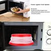 Collapsible Microwave Splatter Cover Microwave Cover for Food Fruit Drainer BPA-Free Dishwasher Safe 10.5 inch GREY+RED