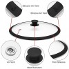 Glass Lid for Pans Pots & Skillets Ventd Tempered Glass Lid with Silicone Graduated Rim Fits 12 Diameter Cookware Heat Resistant Handle Dishwasher Safe Black