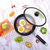 Glass Lid for Pans Pots & Skillets Ventd Tempered Glass Lid with Silicone Graduated Rim Fits 12 Diameter Cookware Heat Resistant Handle Dishwasher Safe Black