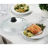 Godinger Microwave Plate Cover Lid with Easy Grip Handle Safe Tempered Glass Microwave Food Cover Splatter Cover Guard