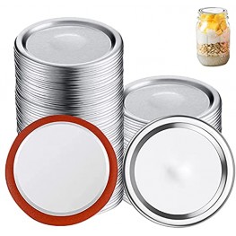 Logentic 100 Pieces Mason Canning Lids Split-Type Jar Lids Leak Proof with Silicone Seals Rings Compatible with Regular Mouth Mason Jars