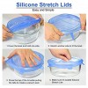 longzon Silicone Stretch Lids 14 Pack Include 2Pcs XXL Size up to 9.8'' Diameter Reusable Durable Food Storage Covers for Bowl 7 Different Sizes to Meet Most Containers Dishwasher & Freezer Safe