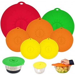 Microwave Cover 7-Pack Silicone Suction Lids Heat Resistant Food Lids for Cups Bowls Fridge and Freezer Safe 7Pcs