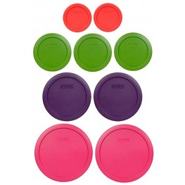 Pyrex 2 7402-PC 6 7 Cup Fuchsia 2 7201-PC 4 Cup Purple 3 7200-PC 2 Cup Lawn Green 2 7202-PC 1 Cup Red Replacement Food Storage Lids