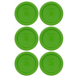 Pyrex 7202-PC 1 Cup Lawn Green Round Plastic Food Storage Lids 6 Pack