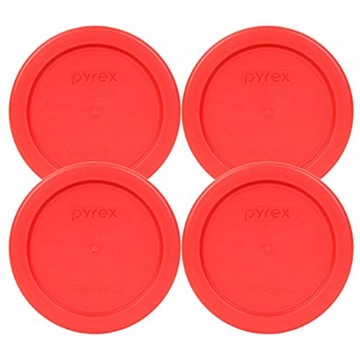 Pyrex 7202-PC Red 1 Cup Round Storage Lids 4 Pack
