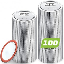 Remeden 100-Count Regular Mouth Canning Lids for Ball Kerr Glass Jars Split-Type Metal Lids for Canning Food Grade Material Airtight Seal