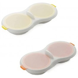 2 Pieces of Microwave Oven Double Cup Egg Cooker Kitchen Cooking Food Grade Boiled Poached Egg Drain Gadget