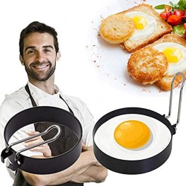 2Pcs Egg Ring Round Egg Cooker Rings Stainless Steel Non Stick Egg Mcmuffin Maker Egg Molds For Frying Mold Shaper Circles Egg Ring For griddle Cooking Fried Shaping Egg Pancakes Sandwiches