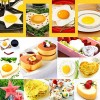 5PCS Pancake Molds Stainless Steel Eggs Poach Rings with Silicone Handles Different Shapes Fried Egg Mould Cookies Maker Baking Shaper