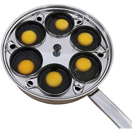 6 cups Egg Poacher Pan Stainless Steel Poached Egg Cooker – Perfect Poached Egg Maker – Induction Cooktop Egg Poachers Cookware Set with 6 Nonstick Large Silicone Egg Poacher Cups