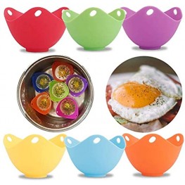 Amabest 6pcs Egg Poacher with Stand Design FDA Mini Silicone Egg Poacher Cups Egg Cooker No BPA Egg Bites Molds Poached Egg Maker Cups for Microwave Egg Poacher Pan Egg Cookware Stovetop