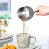 AMAZINGCATS 0.35 L 0.32 QT Stainless Steel Butter and Coffee Warmer Turkish Coffee Pot,Mini Butter Melting Pot and Milk Pot with Spout -6.34oz