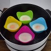Egg Poacher Nonstick Silicone Egg Poaching Cup Poached Egg Cooker Egg Molds Cookware for Microwave Stovetop Premium 4PCS