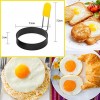 Egg Ring for Frying Eggs and English Muffin Round Egg Shaper Mold with Anti-scald Handle Stainless Steel Non-stick Egg Cooker Ring 2 Pack