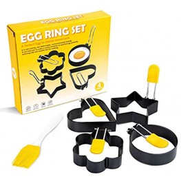 Egg Ring Round Circle Egg Ring Set Stainless Steel Ring Non-rusting Non-stick Round Egg Pancake Sandwich English Muffin Maker Handy Kitchen Tool for Frying Egg Meat Pie 4