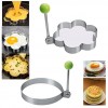 Eggs Rings 5pcs Fried egg Pancake Mold Set with Handle Stainless Steel for Frying Cooking Non Stick Mold Shaper Kitchen Breakfast Tool